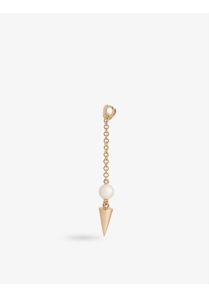 Spike 14ct yellow gold and pearl earring