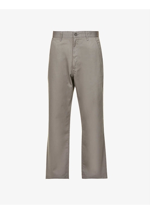 Relaxed-fit wide-leg cotton-twill chino trousers