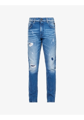 Micky M faded-wash slim-fit stretch denim-blend jeans