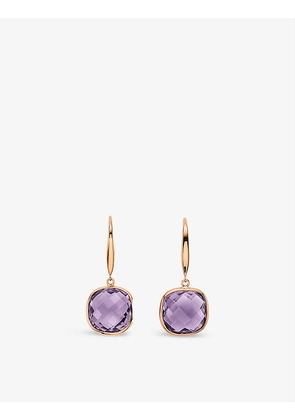 Colour Drops 18ct rose-gold and 7.35ct cushioned amethyst earrings