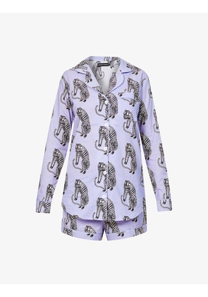 Sansindo Tiger graphic-print cotton pyjama set