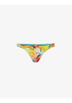 Citrus abstract-print bikini bottoms