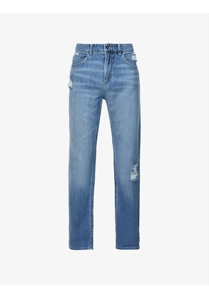 Brooklyn Classic straight-leg high-rise cotton-blend jeans