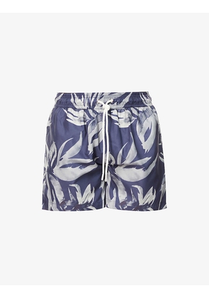 Classic graphic-print recycled-polyester swim shorts