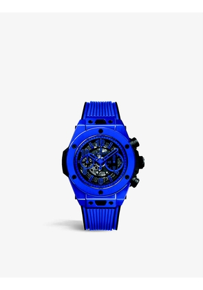 411.ES.5119.RX Big Bang Unico Blue Magic ceramic and rubber automatic chronograph watch
