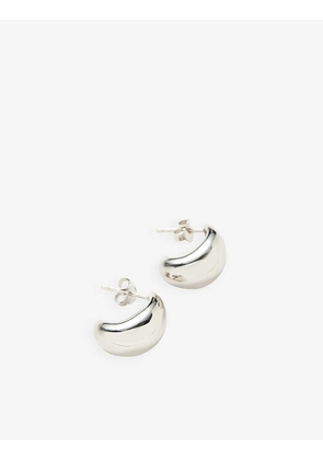Savi x Missoma Dome rhodium-plated sterling-silver huggie earrings