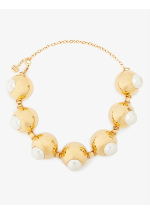 Show metal and faux-pearl necklace