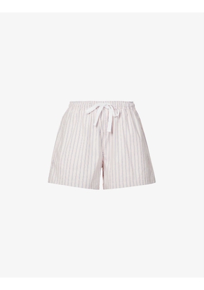 Arlo striped mid-rise cotton shorts