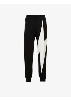 Bolt graphic-print stretch-woven jogging bottoms