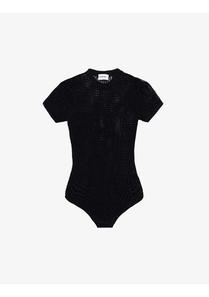 Short-sleeve slim-fit knitted body