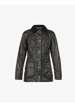 Beadnell tartan-lined waxed-cotton jacket