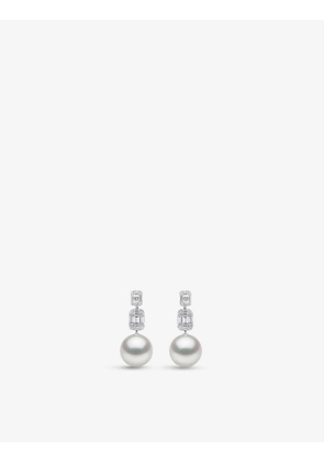 Starlight South Sea pearl, diamond and 18ct white gold drop earrings