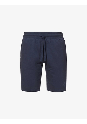 Drawstring-fastening cotton-blend shorts