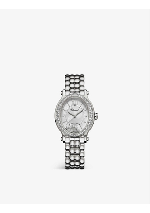 278602-3004 Happy Sport Oval stainless steel and diamond watch