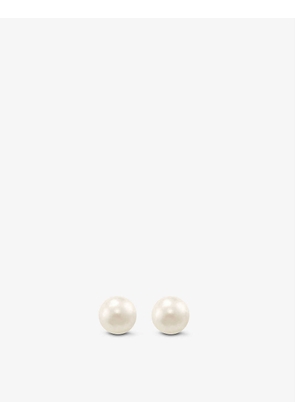 Sterling-silver and freshwater pearl stud earrings