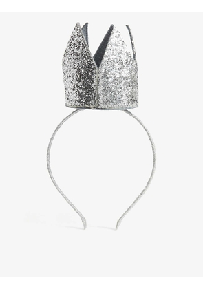 Glitter-embellished woven crown headband