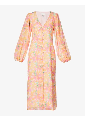 Naya floral-print crepe midi dress