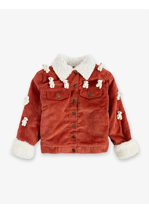 Corinna teddy-embellished cotton-corduroy jacket