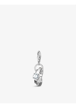 Wedding ring sterling-silver and cubic zirconia pendant charm