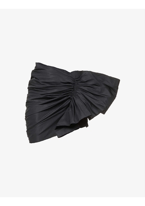 Half-bow recycled-polyester mini skirt