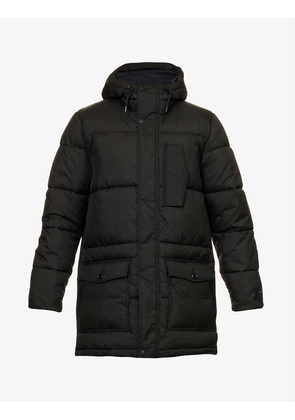 High-neck quilted recycled-nylon parka