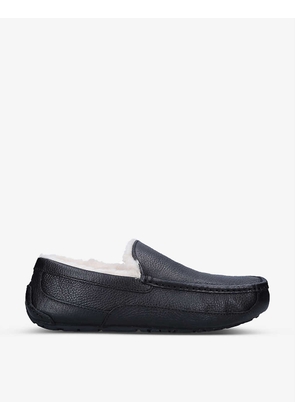 Ascot shearling-lined leather slippers
