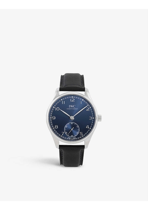 IW358305 Portugieser stainless-steel and leather automatic watch