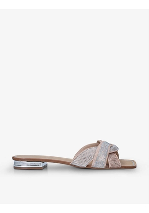 Coredith rhinestone-embellished woven slider sandals