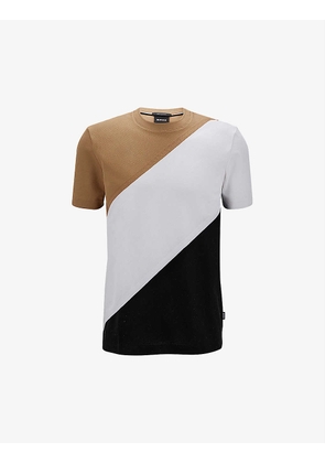 Business Leisure block-pattern cotton-jersey T-shirt