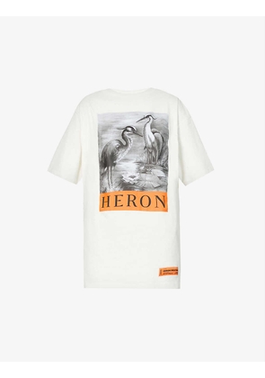 Heron-graphic organic-cotton T-shirt
