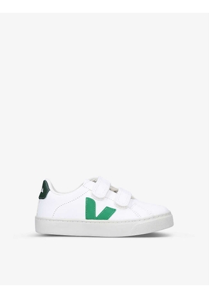 Esplar logo-embroidered leather low-top trainers 6-7 years