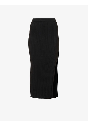 Sophie ribbed cotton-knitted maxi skirt