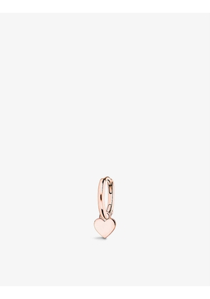 Heart-pendant 18ct rose gold-plated sterling-silver single hoop earring
