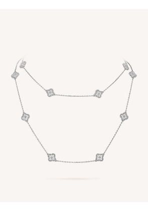 Sweet Alhambra white-gold and 1.29ct diamond necklace