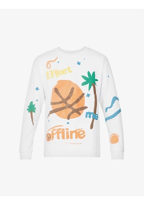 Meet Offline graphic-print cotton-jersey T-shirt