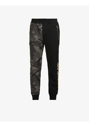 Brand-embroidered camouflage-print cotton-blend jogging bottoms