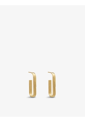 Art Deco large 22ct yellow gold-plated sterling-silver earrings