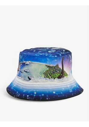 Graphic-print cotton-twill bucket hat