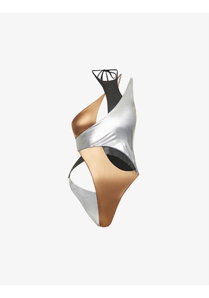 Metallic cut-out swimsuit