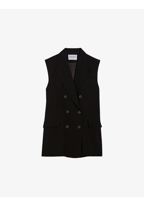Victor double-breasted sleeveless woven jacket