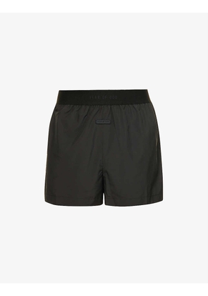 Lounge brand-embossed woven shorts