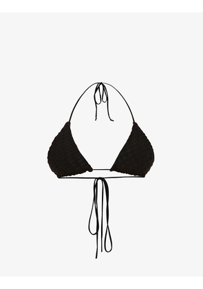 Jacquard Tiny Ties triangle bikini top