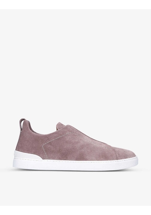 Triple Stitch suede low-top trainers