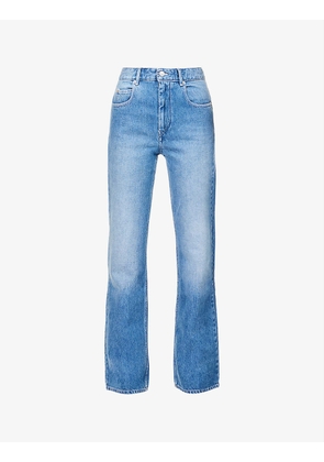 Belvira faded-wash straight-leg mid-rise jeans