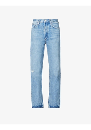 90s Pinch Waist straight-leg high-rise organic-cotton denim jeans