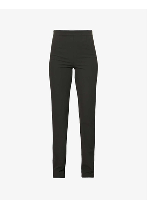 Slim-fit mid-rise stretch-woven trousers