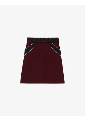 Mac high-waisted knitted stretch-cotton blend mini skirt