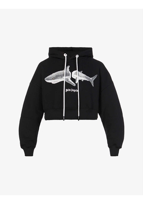 Shark graphic-print cotton-jersey hoody