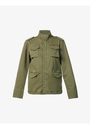 Army shoulder-epaulettes stretch-cotton jacket
