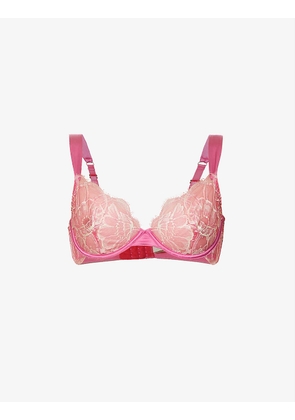 Ebury Street floral-embellished stretch-lace and satin bra
